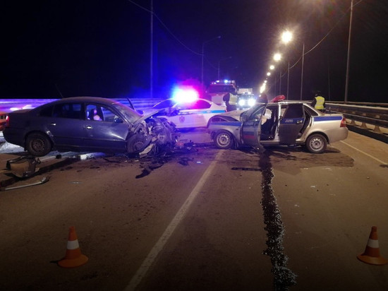 В Рязанской области в аварию попал автомобиль ГИБДД