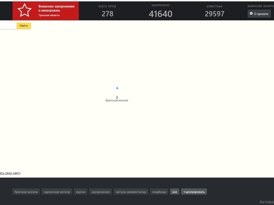 В Тульской области продают участок с братской могилой
