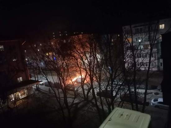 В Пскове на улице Красноармейской загорелась машина