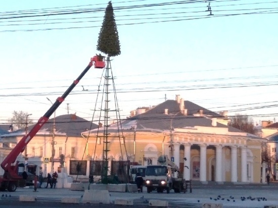 Главная ёлка Костромы растет сверху вниз