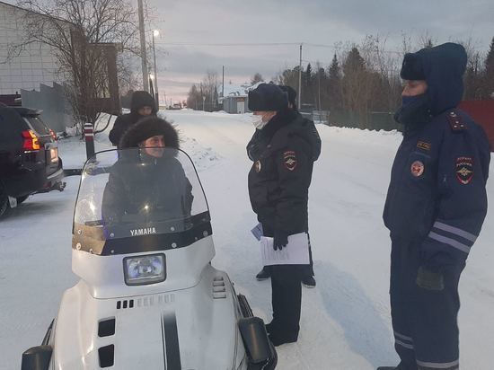 В Шурышкарском районе ГИБДД проверила соблюдение правил водителями снегоходов