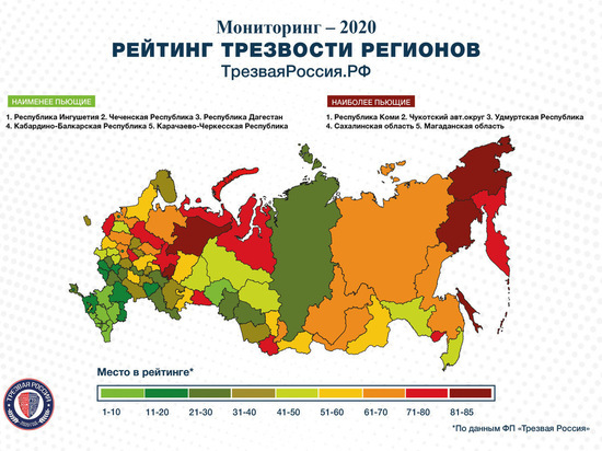 Рейтинг "Трезвой России": крымчане ухудшили свои позиции за 2020 год