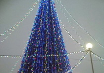 Общая длина гирлянд на новогодней елке в центре Йошкар-Олы составляет больше полукилометра.