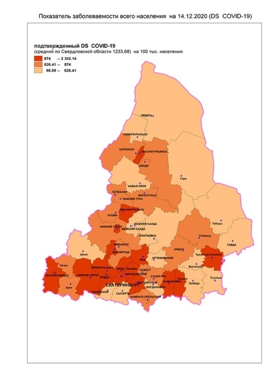 Обновлены данные о заболеваемости COVID-19 в свердловских муниципалитетах