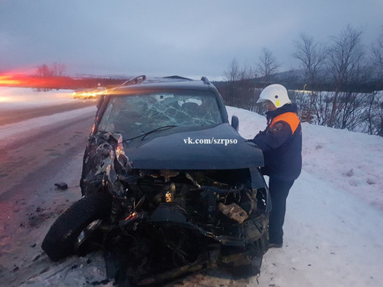 Две машины столкнулись на трассе «Кировск – Коашва»