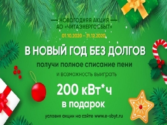 Забайкальцы еще 4 дня могут участвовать в акции «В Новый год без долгов!»
