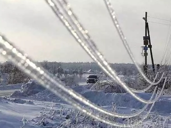 Провода на юге Псковской области оказались в ледяном панцире