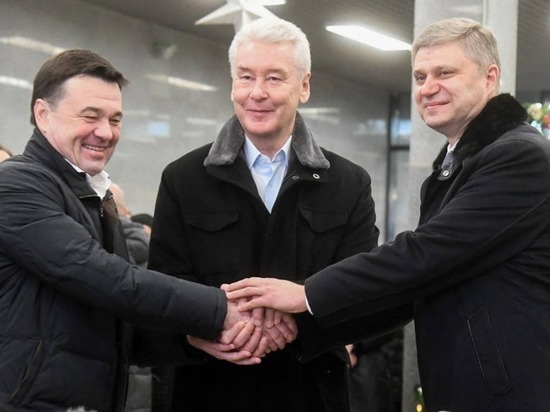 Андрей Воробьёв, Сергей Собянин и Олег Белозёров открыли после реконструкции станцию МЦД-2 в Подольске