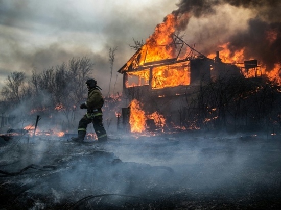 В Тверской области полностью сгорела заброшенная школа
