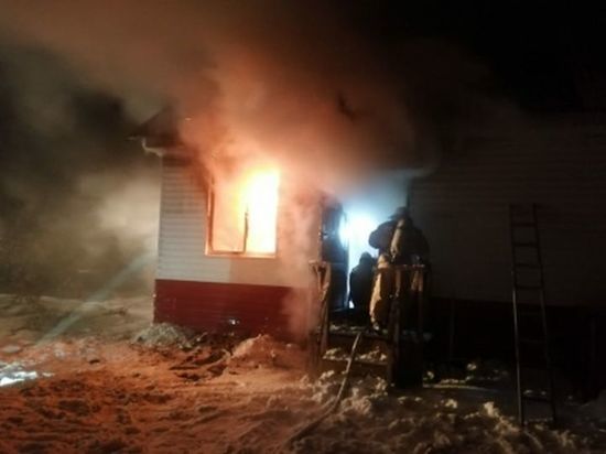 Под Омском при пожаре сгорели в доме мужчина и его трёхлетняя дочь