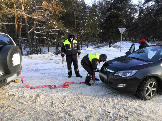 Сотрудники воронежской Госавтоинспекции пришли на помощь замерзающей автомобилистке