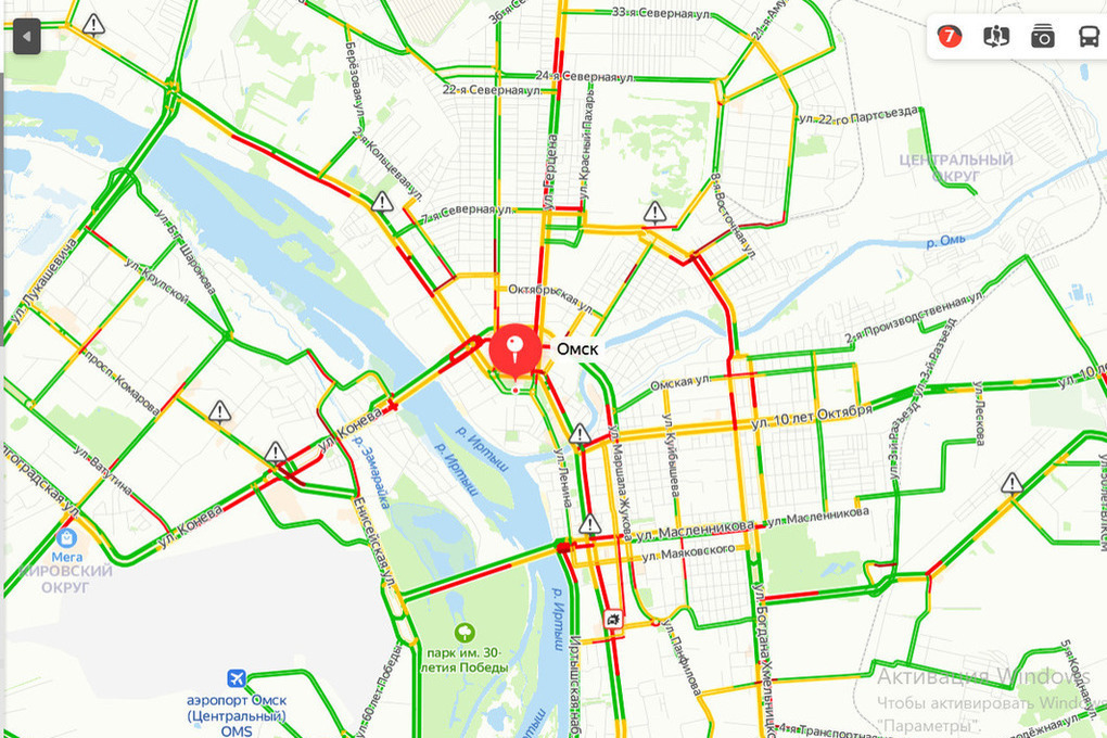 Карта омска пробки на дорогах онлайн
