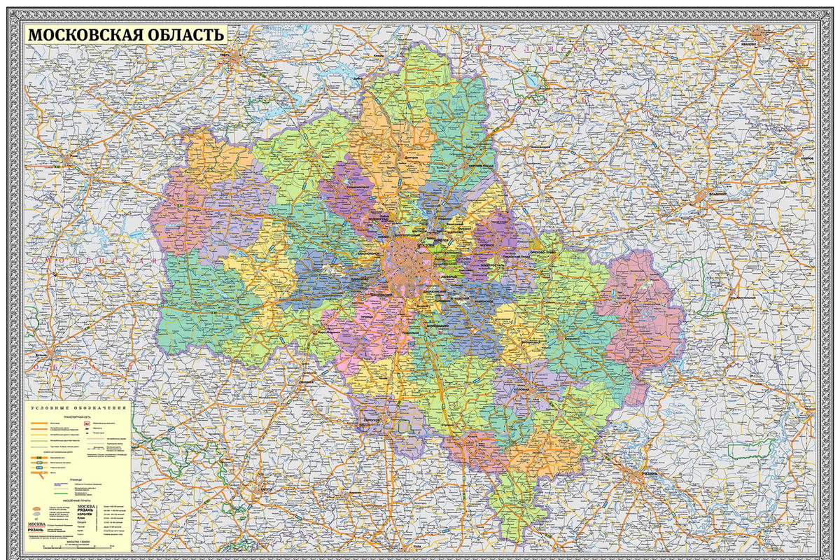 Карта подмосковье по районам - 97 фото