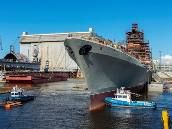 В Северодвинске на предприятии «Севмаш» продолжается ремонт и модернизация крейсера «Адмирал Нахимов»