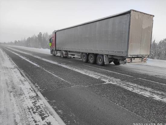 На Ямале 3 грузовика и микроавтобус попали в «морозный плен» на трассе