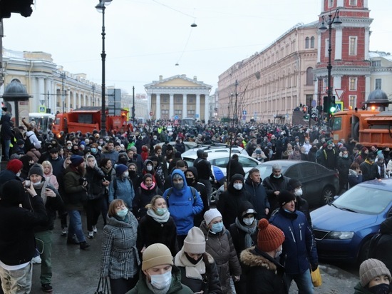 Несанкциониованная протестная акция в защиту Алексея Навального не закончилась 23 января