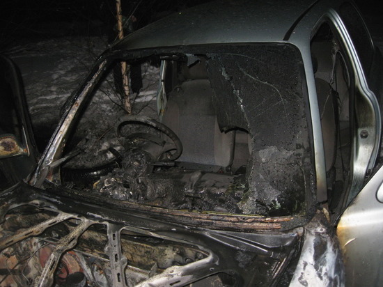 В центре Смоленска во дворе дома полыхала иномарка