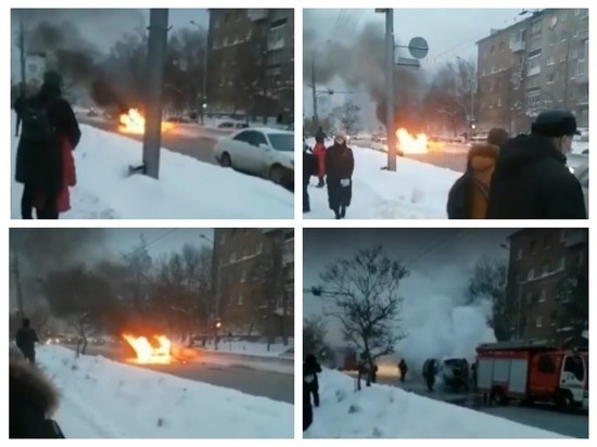 В центре Новосибирска произошло «открытое горение» в Кадиллаке