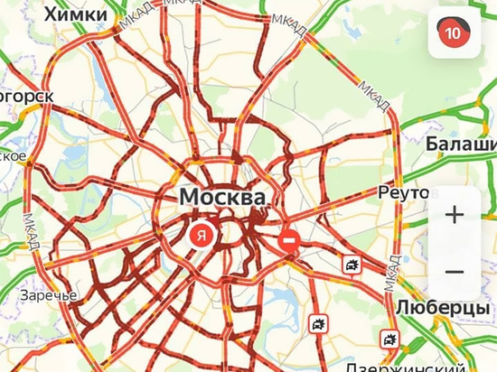 "Яндекс.Карты" удивили 10-бальными пробками ночью в пятницу в Москве