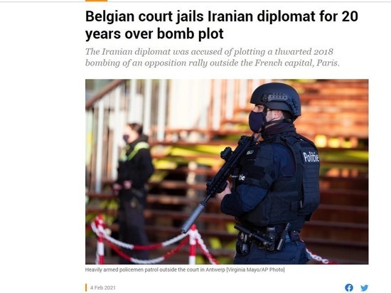 Иранский дипломат приговорен к 20 годам тюрьмы в Бельгии за организацию бойни