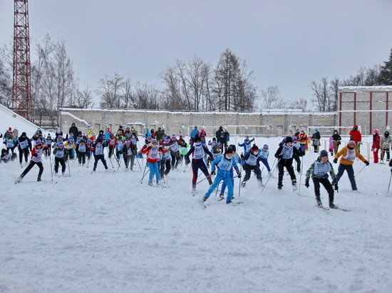 500 ивановцев пробежали по Лыжне России в Кинешме