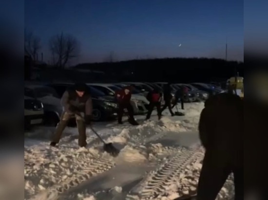 Около 100 рязанцев вышли на субботник по уборке снега на улице Пугачева