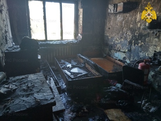 В калужском общежитии сгорела комната