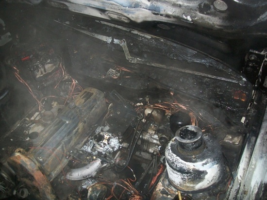 Ночью в Ивановской области сгорел автомобиль