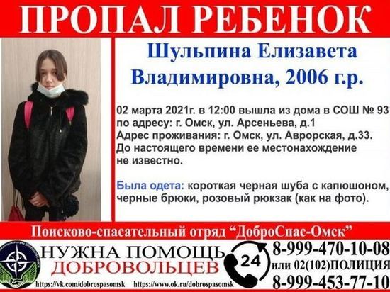 В Омске продолжают искать пропавшую девочку