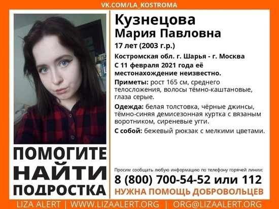 В Костромской области разыскивают пропавшую девушку из Подмосковья