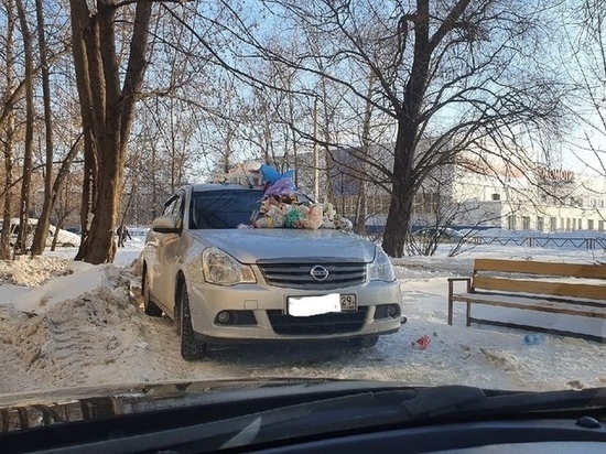 В Ярославле иномарку из-за неправильной парковки завалили мусором