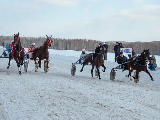 В Кушве проводили зиму на конно-спортивных соревнованиях с участием русской тройки