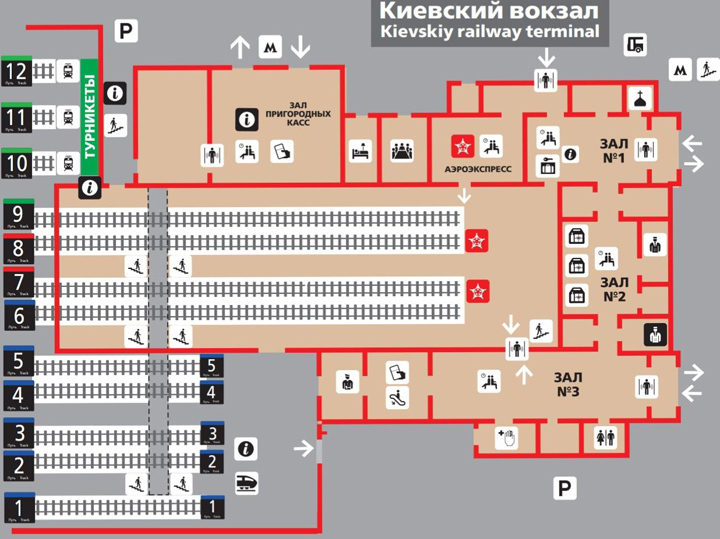 Схема электричек киевский вокзал