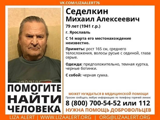 В Ярославле ищут пенсионера, пропавшего в Масленицу