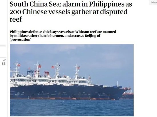 Филиппины обвинили Китай в провокации из-за подошедших 200 судов к коралловому рифу у Палавана