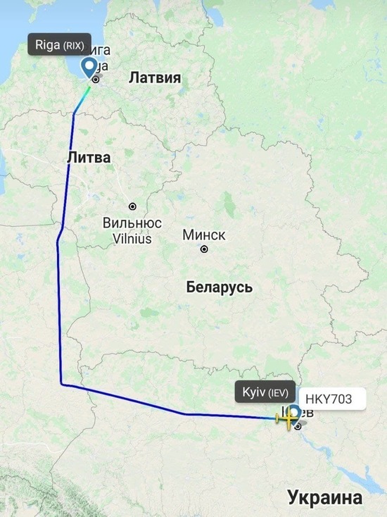 СМИ: Военно-транспортный самолёт США прибыл из Риги в Киев