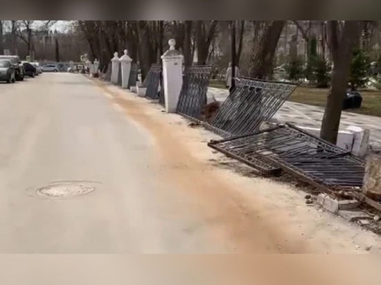 В Рязани начали сносить старинную ограду в Наташином парке