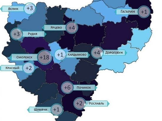 11 территорий Смоленщины попали в зону заражения коронавирусом 16 апреля