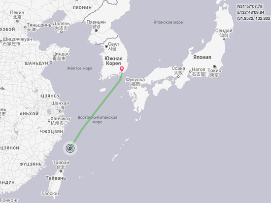 Судно «Адмирал Невельской» приближается к южнокорейскому порту Пусан