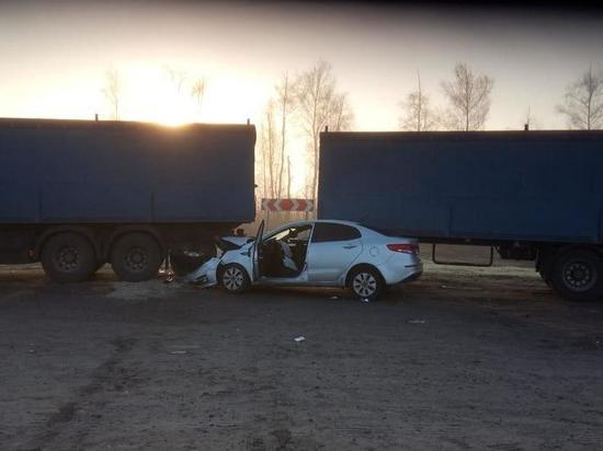Из-за тумана водитель «Киа Рио» не увидел припаркованный грузовик и врезался в него