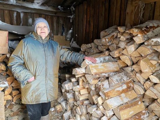 Одинокой пенсионерке из Салехарда помогли запастись дровами общественники ЯНАО