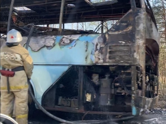 В Нижегородской области загорелся автобус с &#34;челноками&#34; из Иванова