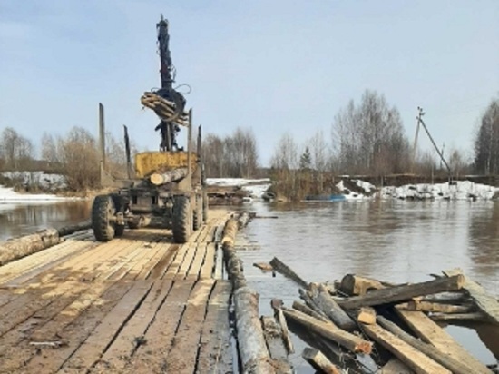В Костромской области на время паводка разобрали мост через реку Нёмду
