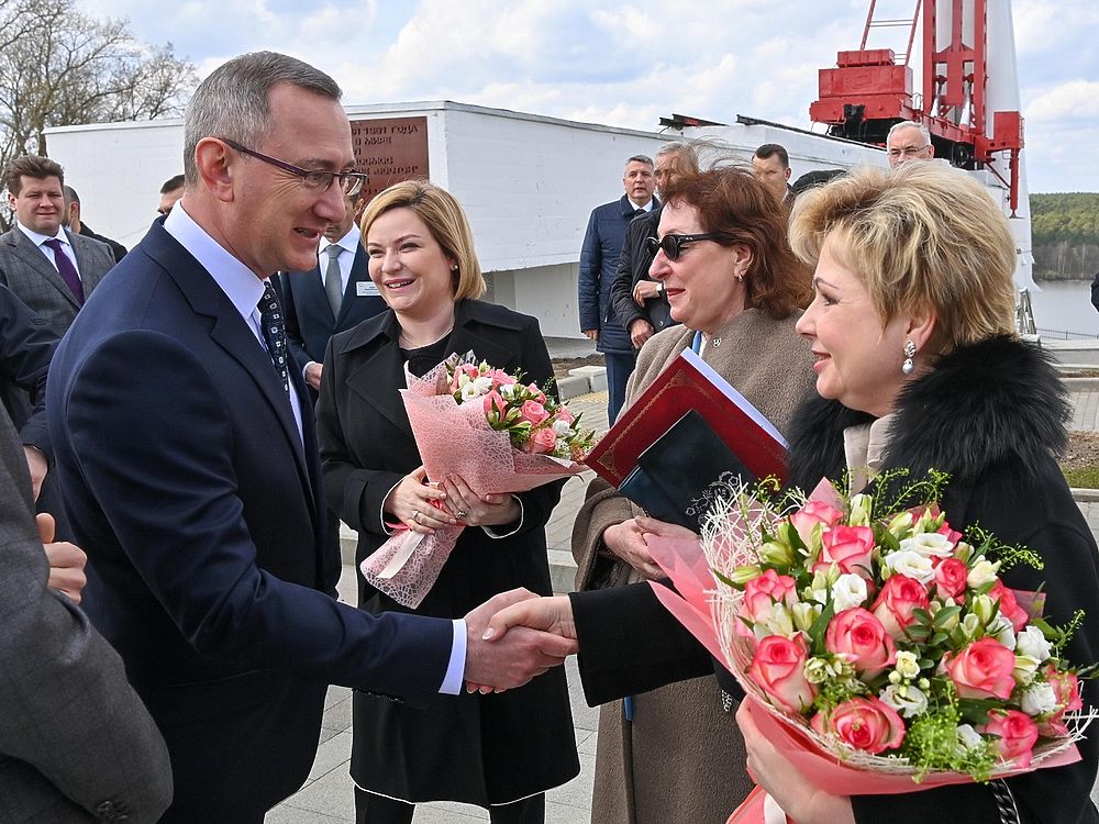 Дочь Юрия Гагарина на церемонии открытия нового музея космонавтики в Калуге 