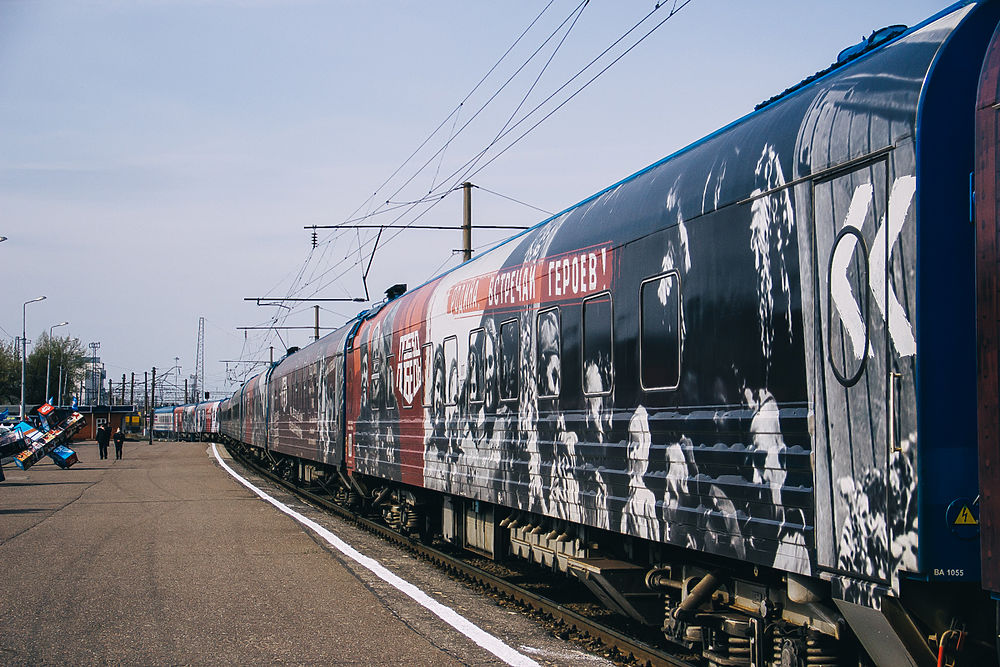 В Рязань прибыл передвижной музей «Поезд Победы»: кадры уникальной инсталляции