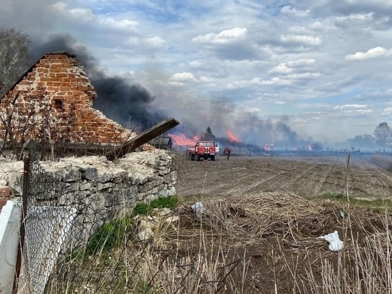 В Рязанской области из-за возгорания сухой травы сгорели 10 домов и хозпостроек