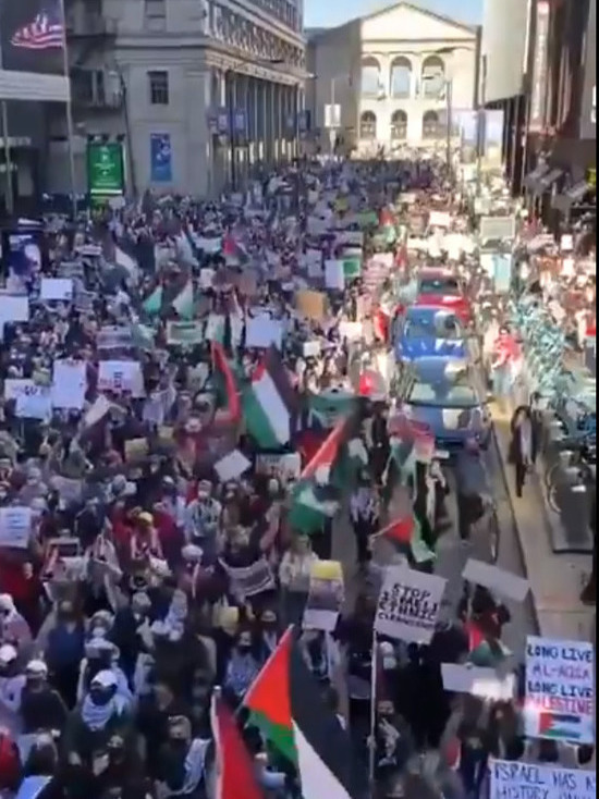 Акции в поддержку палестинцев начались в США и Канаде