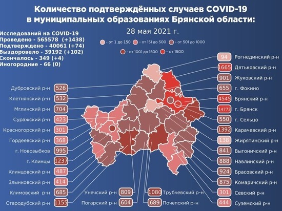 На Брянщине за сутки коронавирус унес 4 жизни