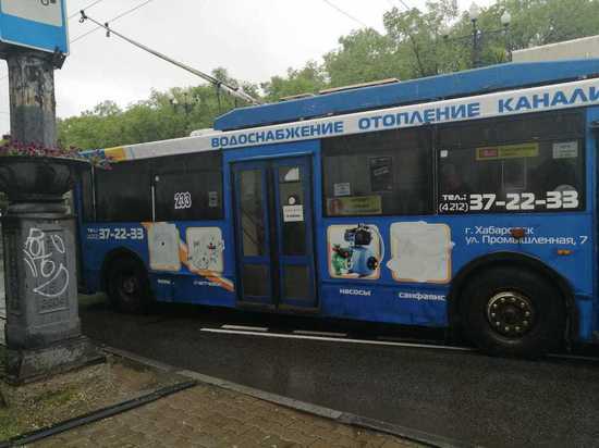 В хабаровском троллейбусе прошел дождь