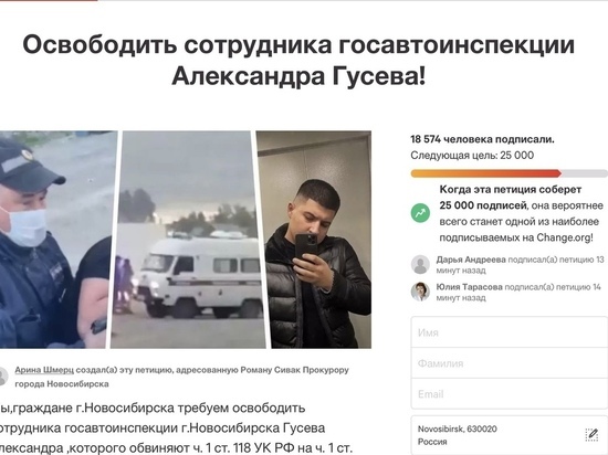 Свыше 18,5 тысяч новосибирцев подписали петицию в защиту госавтоинспектора Гусева